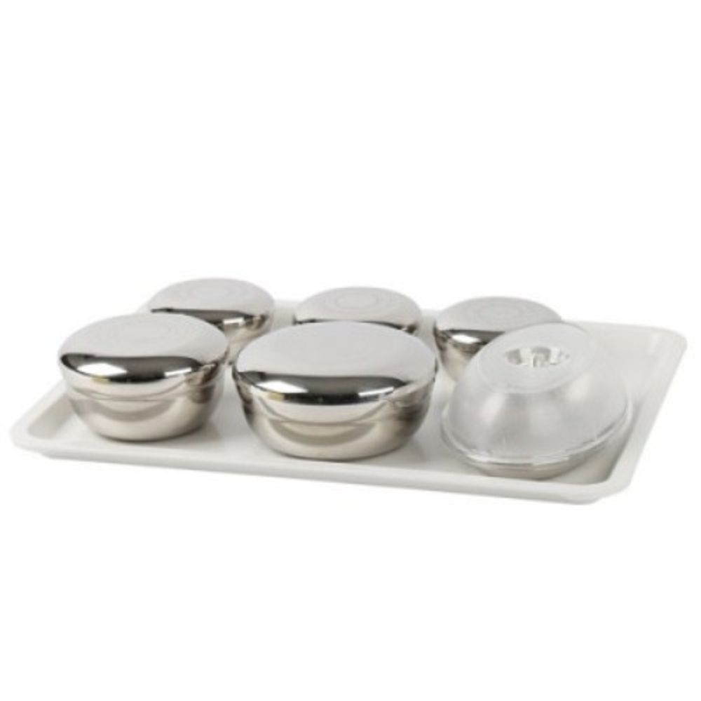 ST 단겹 병원용 식기 유광 국그릇 뚜껑