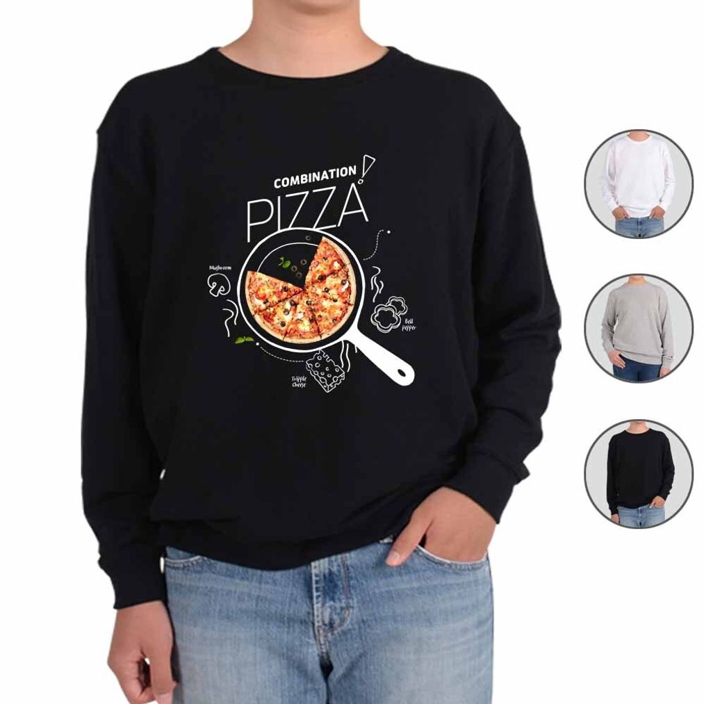 맨투맨 피자랑 나랑 한번 뜨자 그림 다양한색상 전사이즈