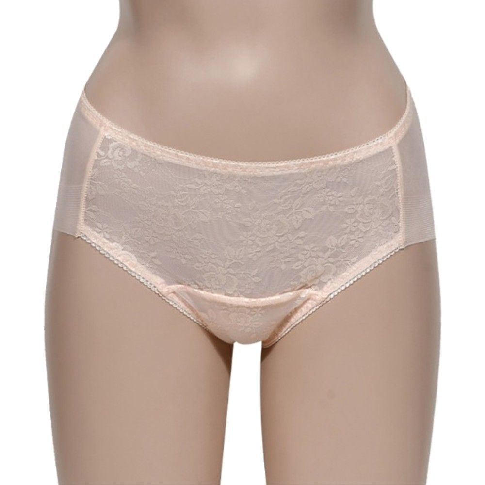 은은한 레이스 플라워 여성 미디 삼각팬티