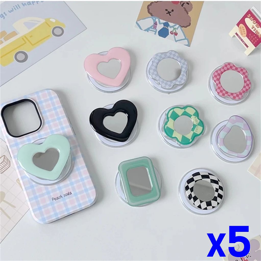 감성디자인 거울 핸드폰그립 휴대폰홀더 x5개