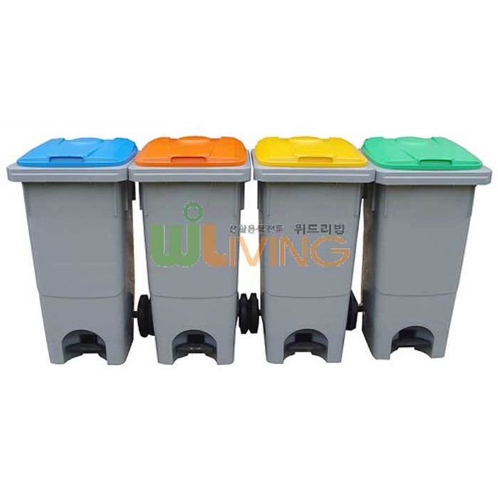 HDPE 음식물 쓰레기 120 리터 분리 수거함 폐달형