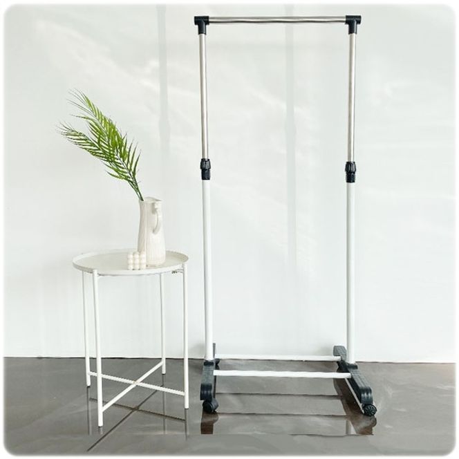 미니 이동식 행거 500 올화이트 파이프옷걸이