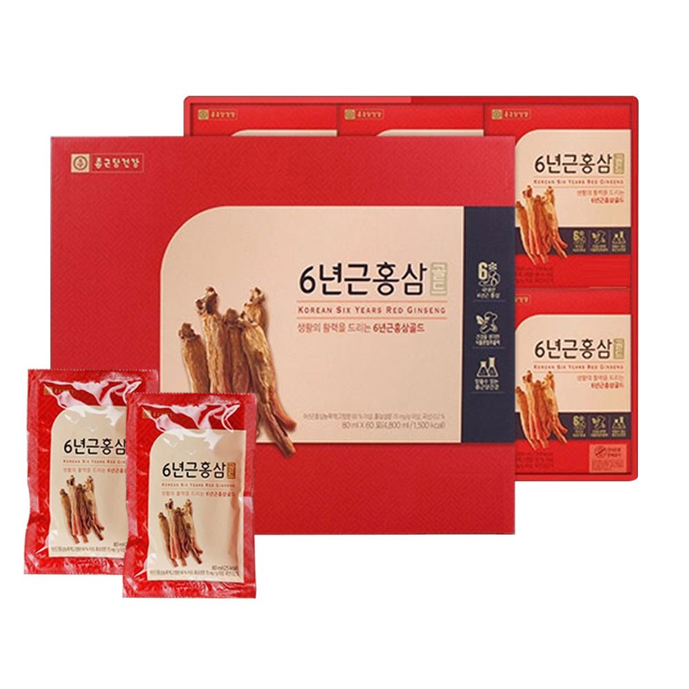 6년근 홍삼 골드 농축액 홍삼음료 80ml x 60포