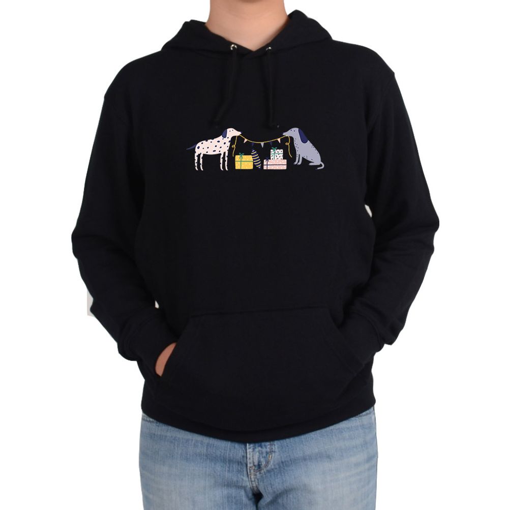 기모후드티남여 강아지 두마리 선물포장 생일파티 다양한 색상 사이즈