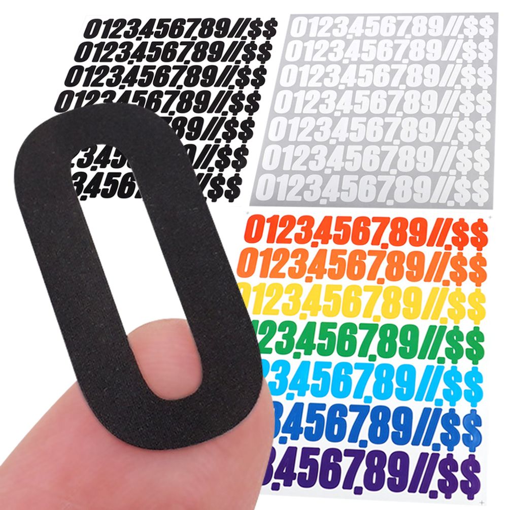 숫자 스티커 0-9 높이 2.5cm 블랙 화이트 컬러 넘버링