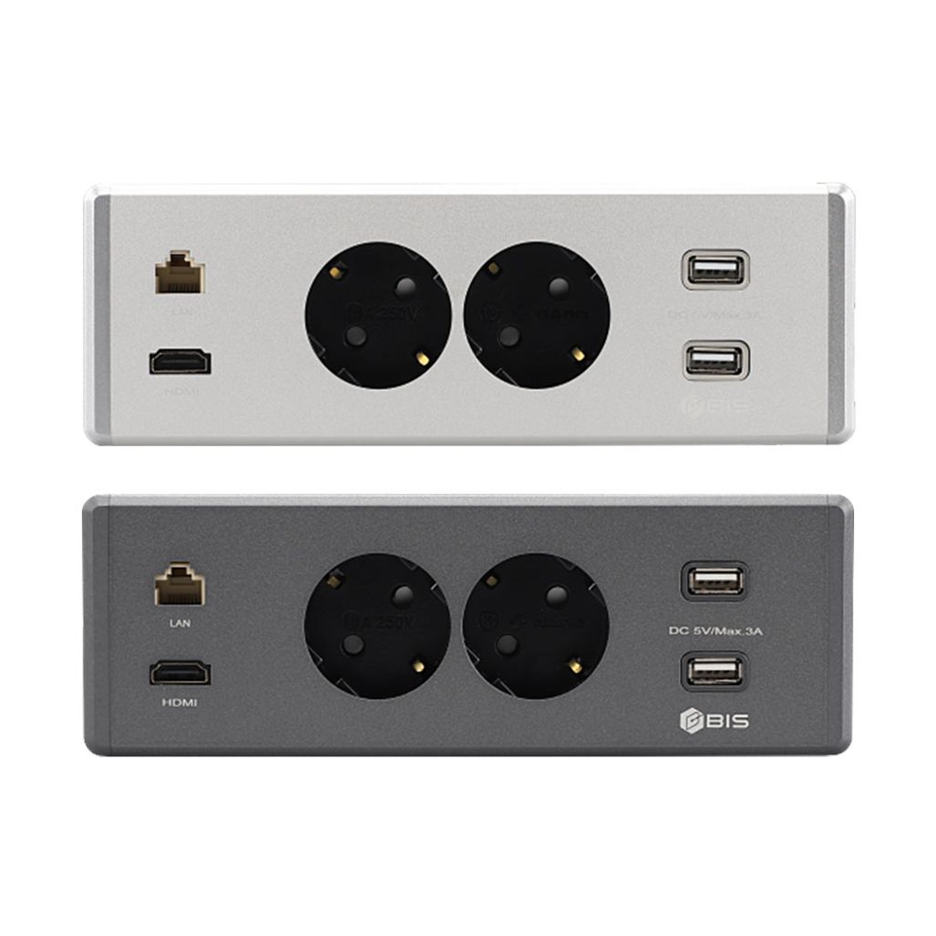 KC 2구 고정 매입형 콘센트 USB HDMI 빌트인 매립형 동시 충전