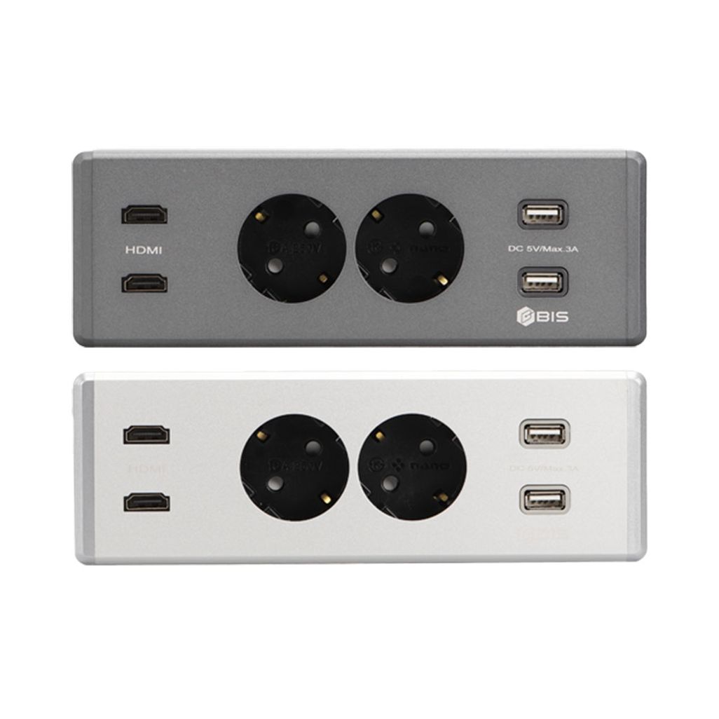 KC 2구 매입형 콘센트 USB HDMI 타공 매립형 빌트인 유선충전