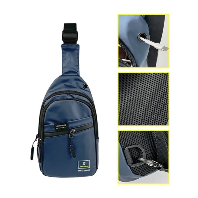 메쉬등판 슬링백 이어폰홀 바디크로스백 보조가방