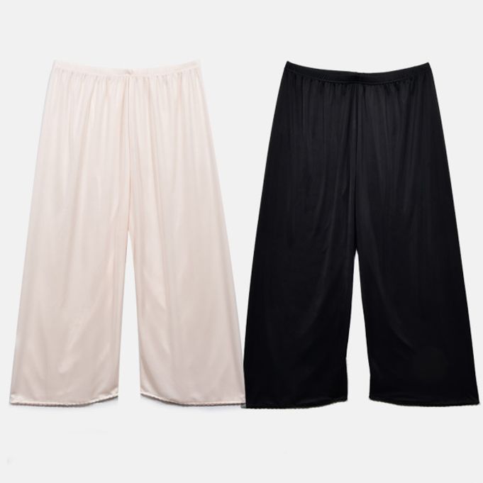 은은한 광택 실크 세미달 8부 바지0037cd