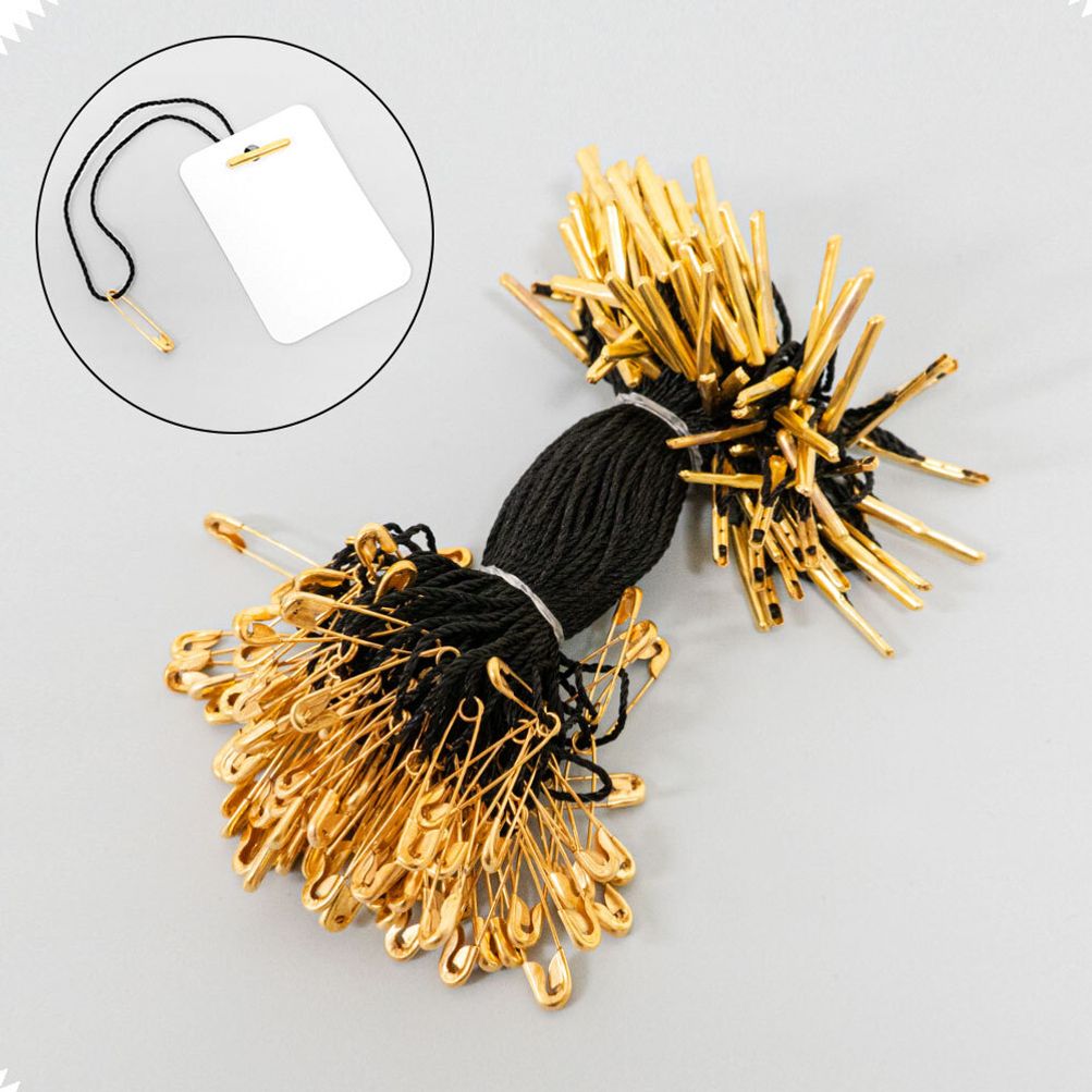 옷핀 라벨끈 골드핀 의류 택끈 블랙 100개