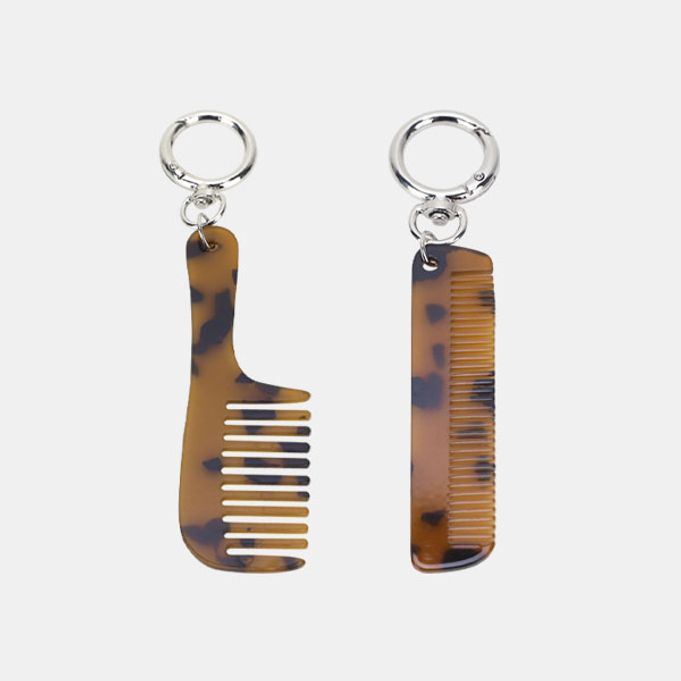 미니 헤어빗 키링 호피빗  가방고리 키홀더 SFMD001