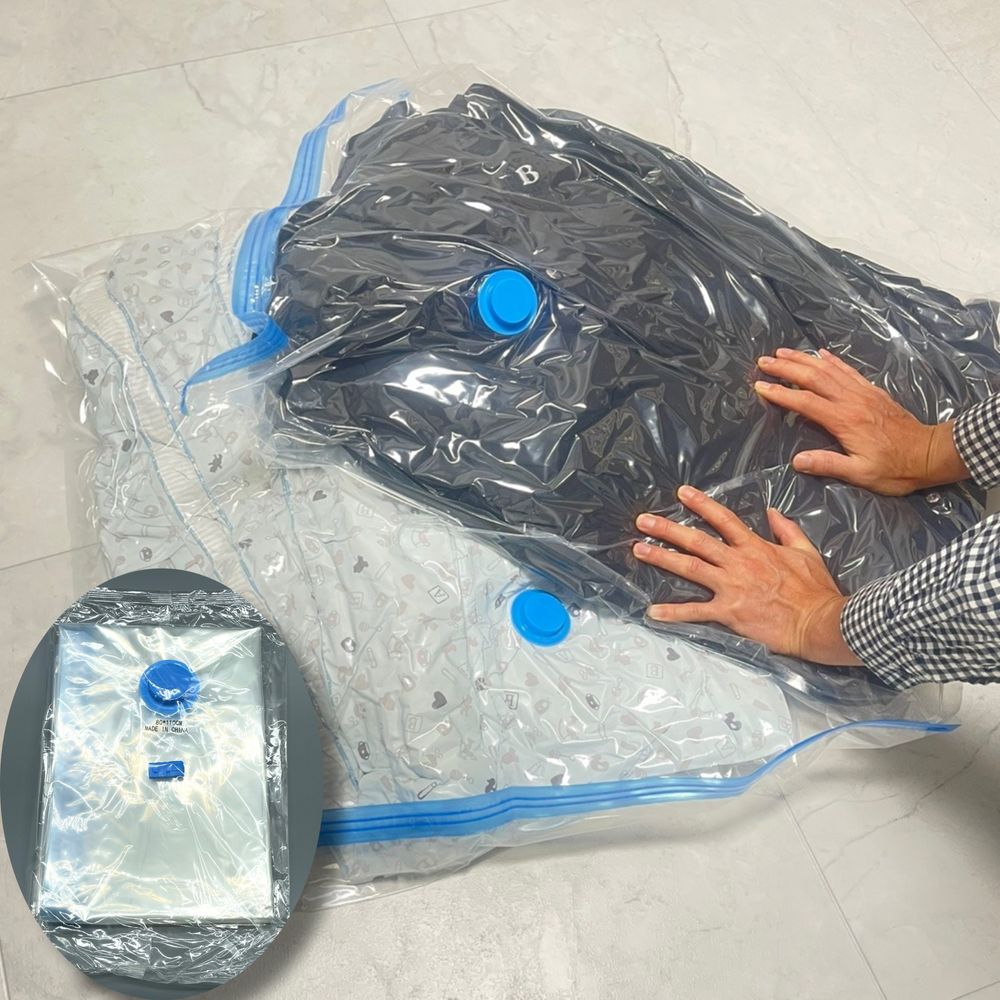 벨브형 진공 압축팩 이불 의류 투명 중형 60x80cm