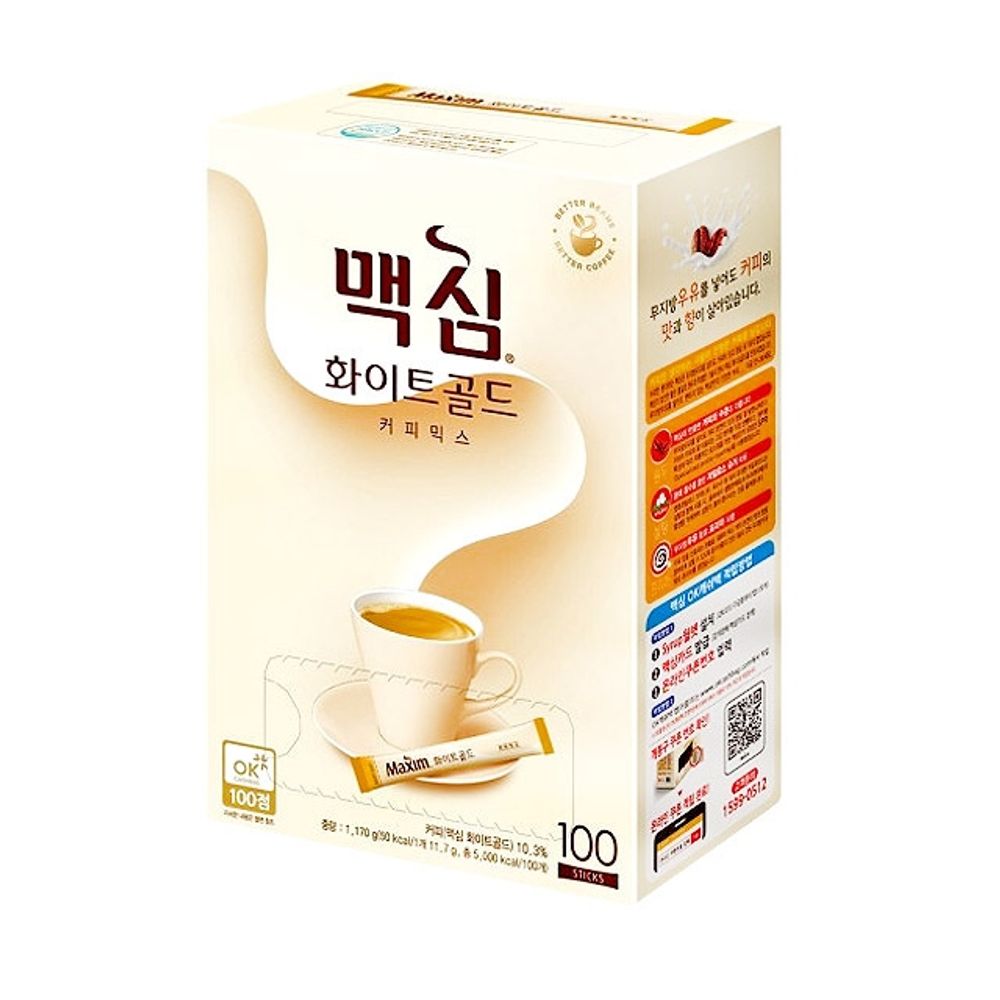 맥심 화이트골드 커피믹스 일회용 스틱커피 100TX8개