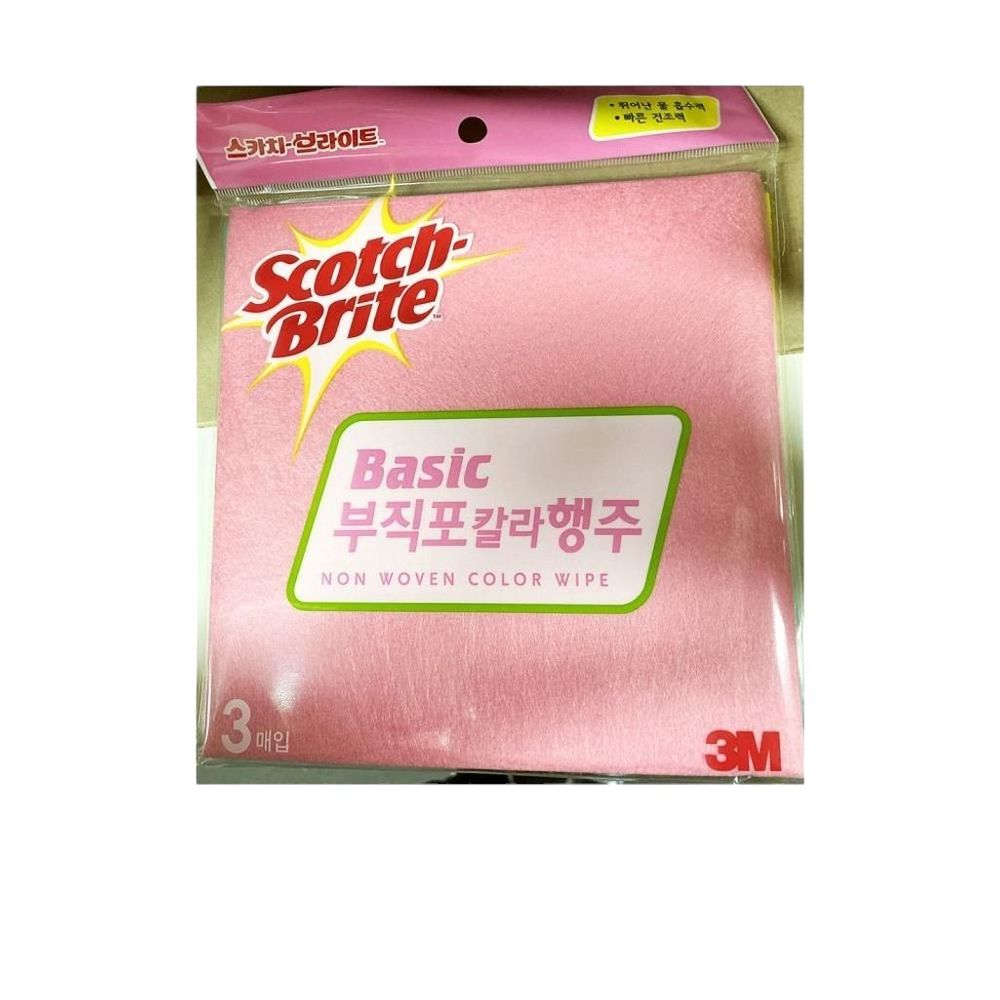 칼라행주 스카치 부직포 3P (30x30) x100개 -식자재