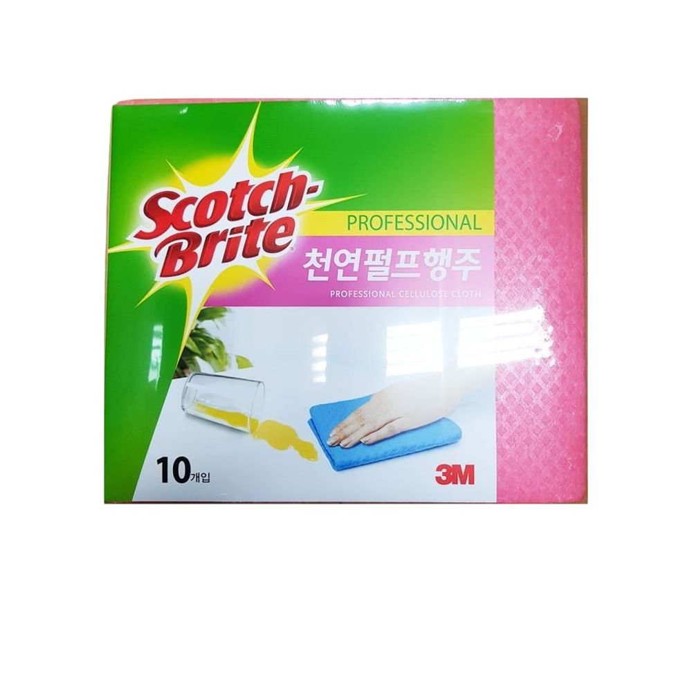 펄프행주 스카치 10P 분홍 x10개 -식자재 용품