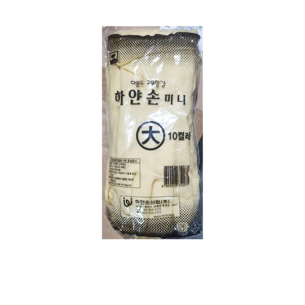 식자재 하얀손 고무장갑 미색 손목 대 10입 X50개