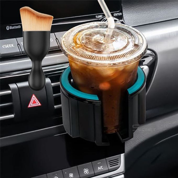 차량용 컵홀더 핸드폰 음료 거치대 컵받침대 송풍구형 다용도 먼지 브러쉬 세트