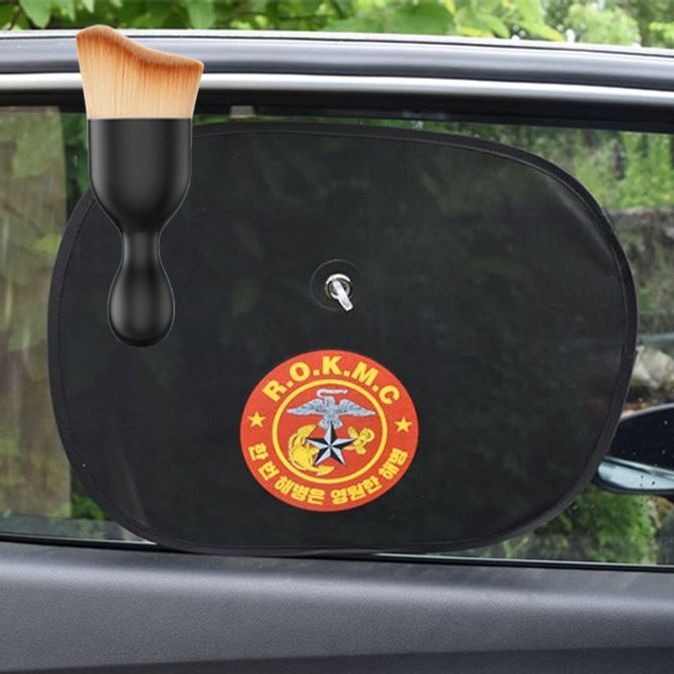 차량용 썬블라인드 햇빛가리개 자동차 커튼 해병대 다용도 먼지 브러쉬 세트