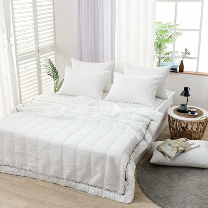 크림 순면 시어서커 냉감 누빔이불 SS 155x205