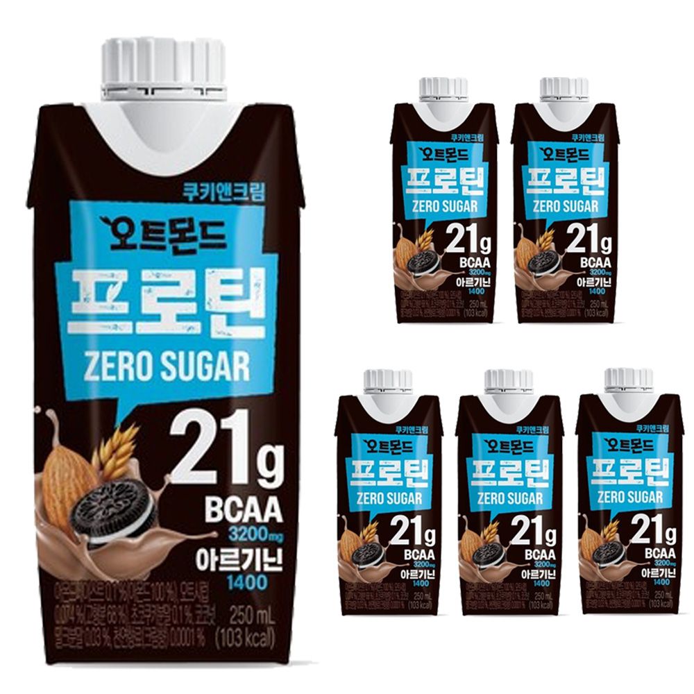 롯데 오트몬드 프로틴 제로슈거 쿠키앤크림 250ml x 6팩