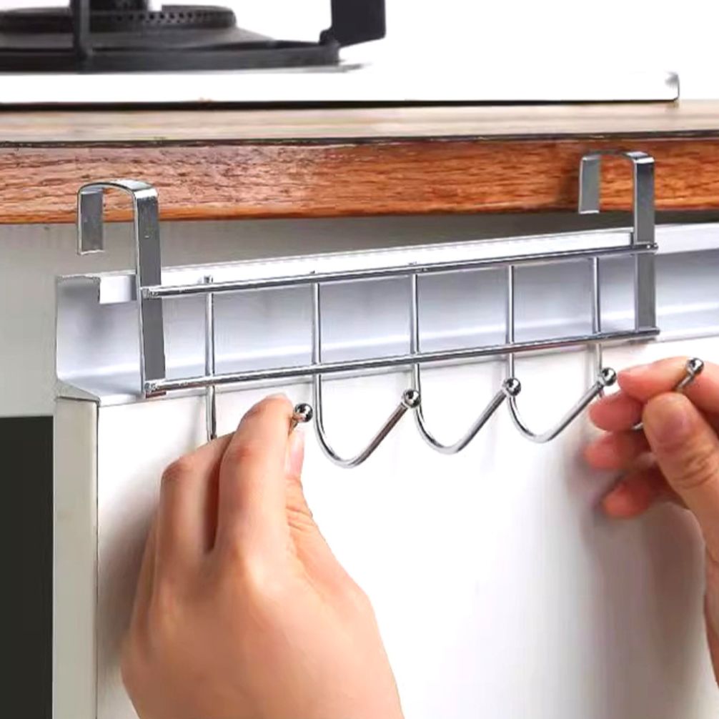 스텐 5구 긴 도어 후크 행거 주방 가방 모자 걸이