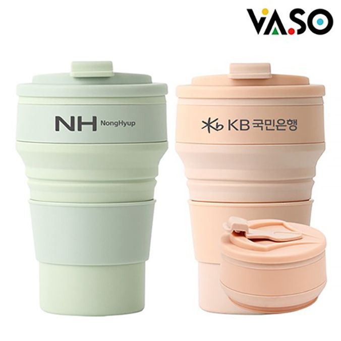 바쏘 휴대 간편 접이식 실리콘 텀블러 500ml