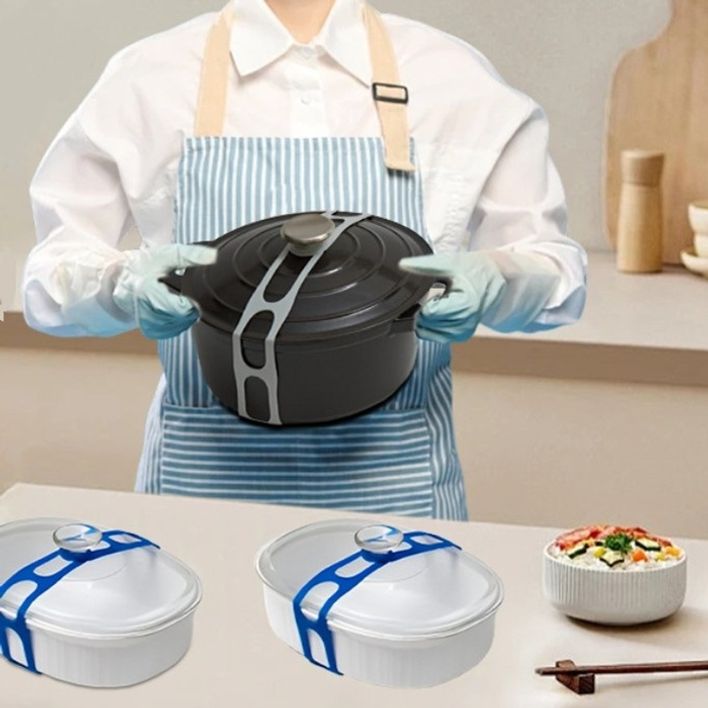 실리콘 냄비 압박 고정 이동 스트랩 줄 끈