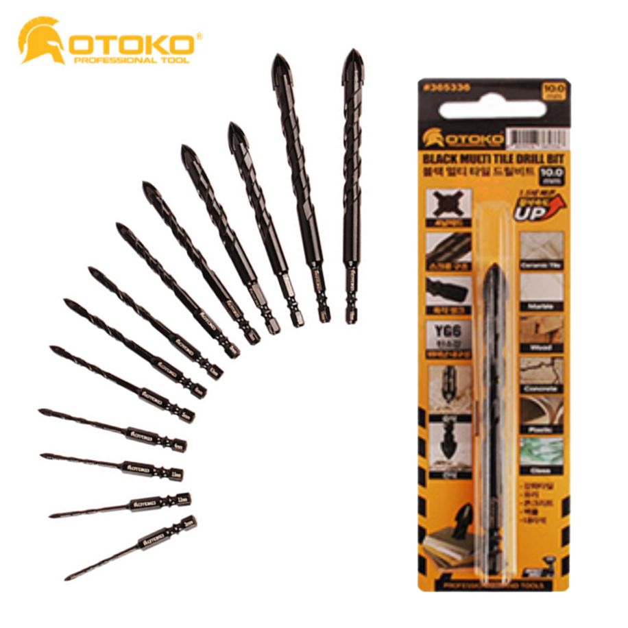 타일기리 대리석 화강암 플라스틱 4날 화살촉 블랙 만능비트 10.0mm