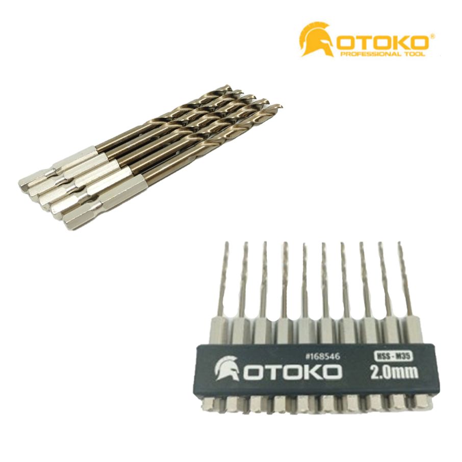 써스기리 코발트 HSS M35 고속도공구강 트위스트 2.0mm 드릴비트 10pcs+1