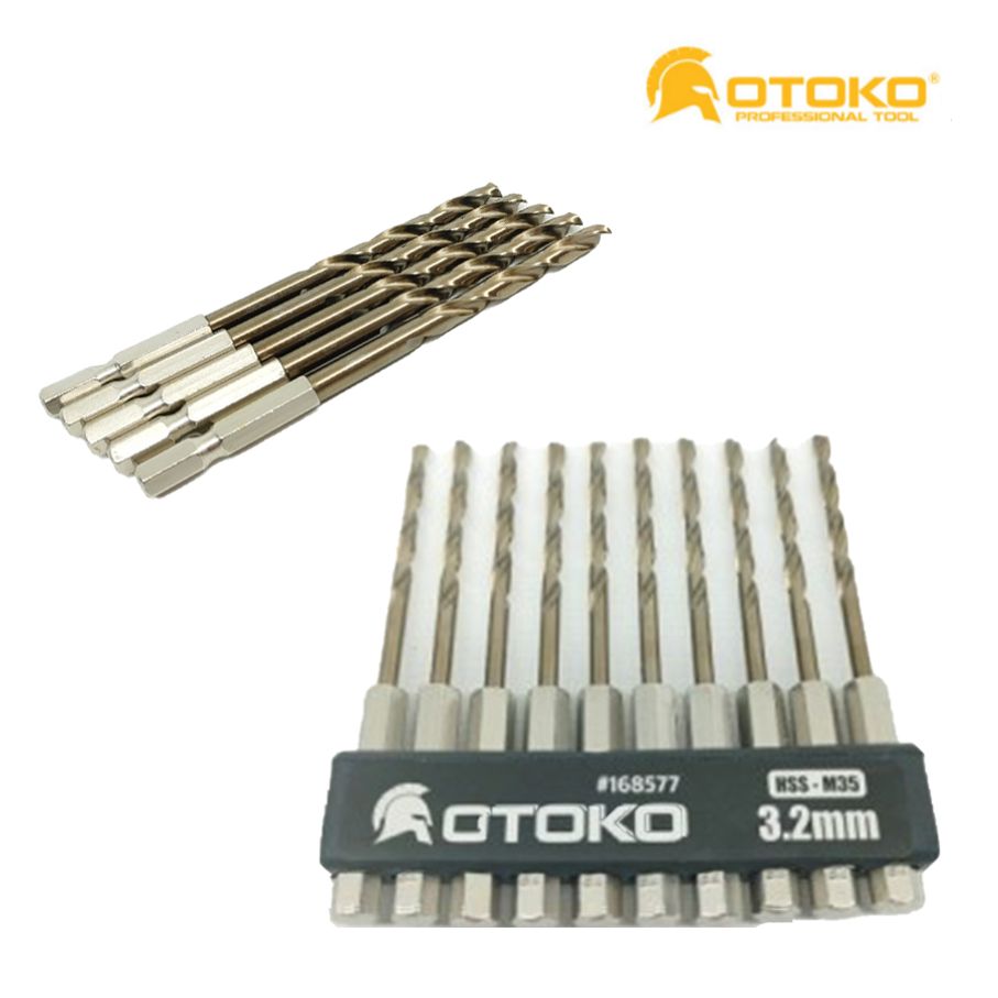 써스기리 코발트 HSS M35 고속도공구 트위스트 3.2mm 드릴비트 10pcs+1
