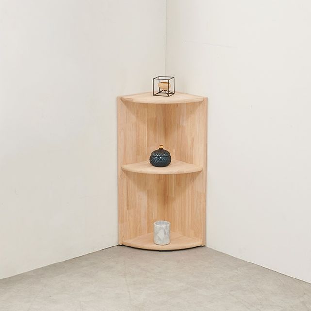 가구산책 2단 고무나무 코너책장 LY695