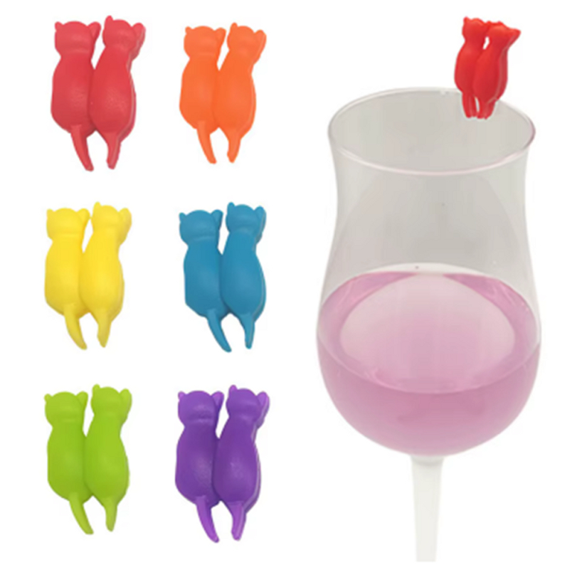 와인잔 마커 고리 샴페인잔 태그 식별 고양이