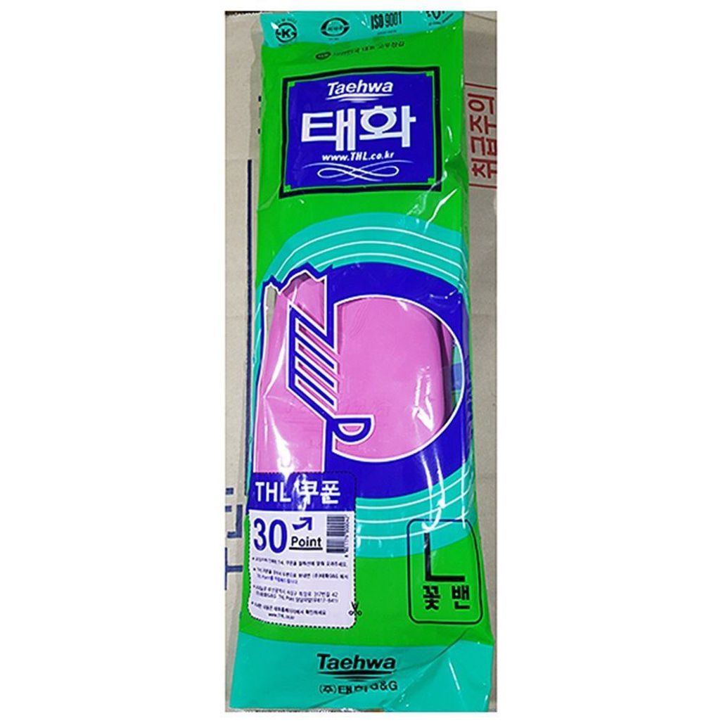 고무장갑(꽃밴L 분홍 태화 )X100