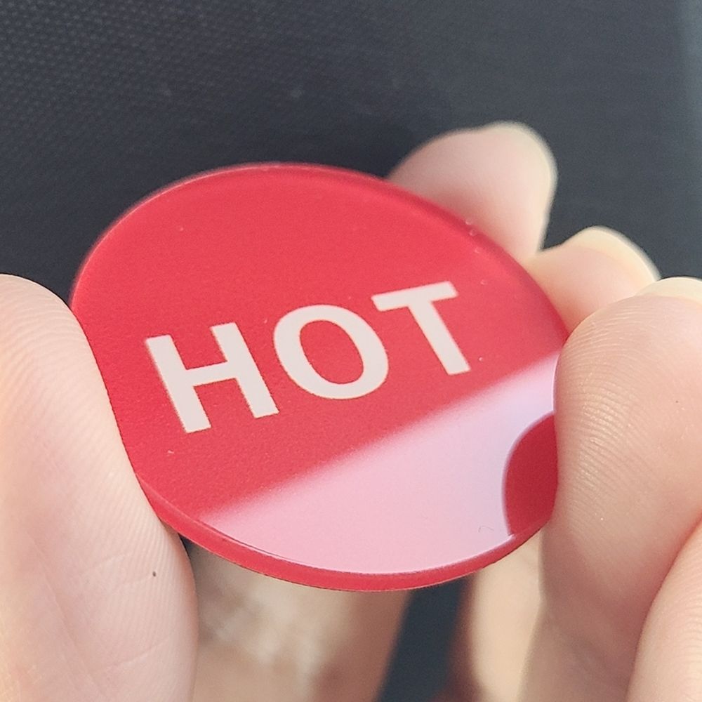 HOT COLD 표시 아크릴 스티커 냉온수 안내