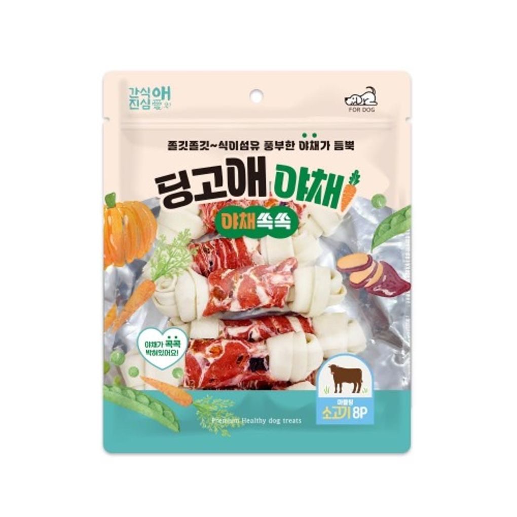 (2개묶음)딩고애야채 마블링 딩고본 소고기M(8P/4.5인치)
