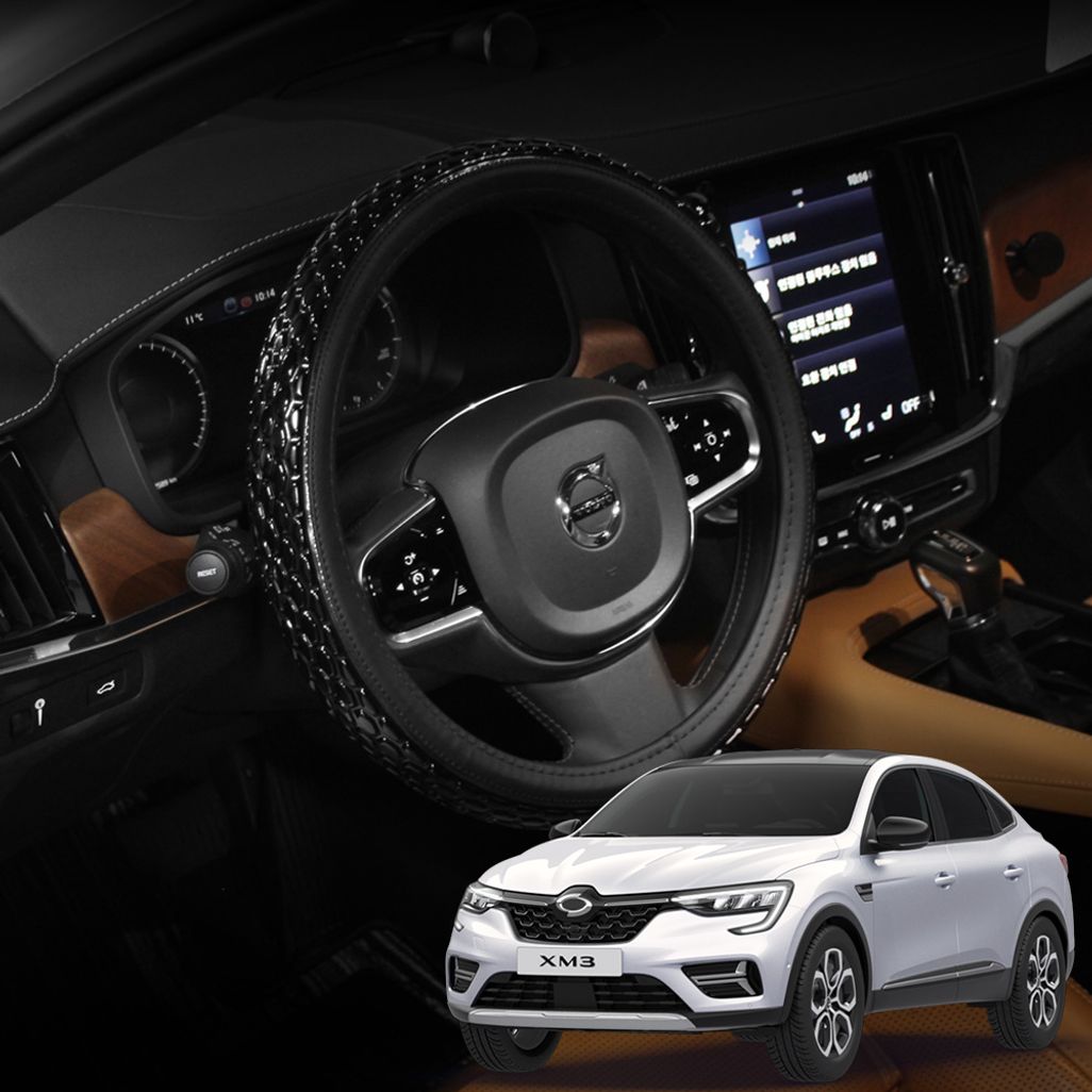 XM3 웨이브 다이아 실리콘 원패턴 그립 자동차핸들커버