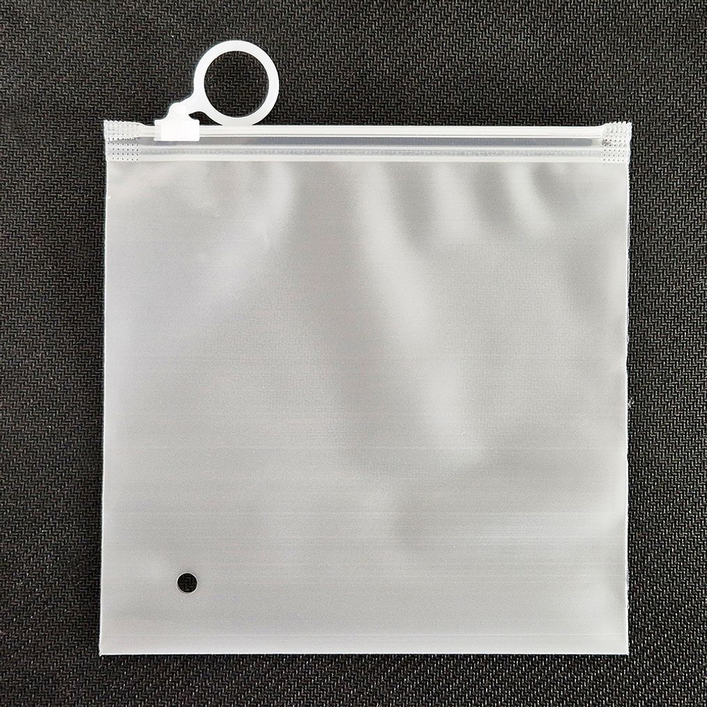 반투명 슬라이드 PVC 지퍼백 수납 파우치 15x15cm