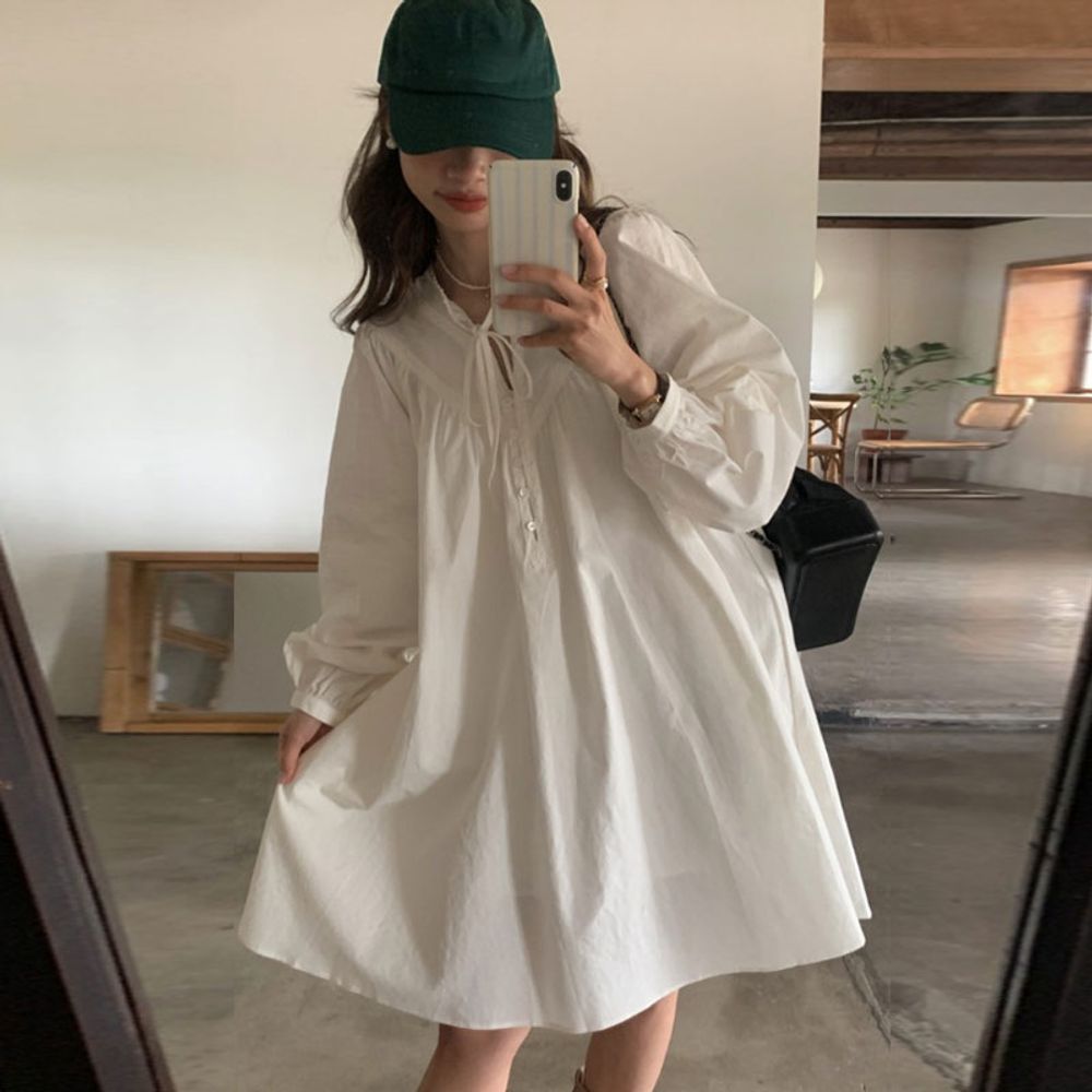 여성 내추럴 무드 셔링 플레어 원피스