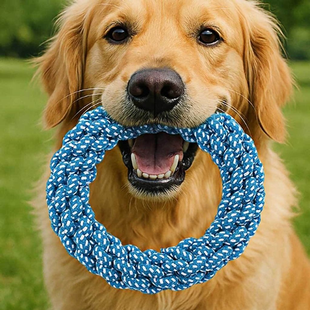 강아지 터그놀이 원형 로프