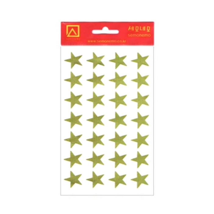 세모네모 모양견출지(별)10-315-3GL 7매 금색_17x17