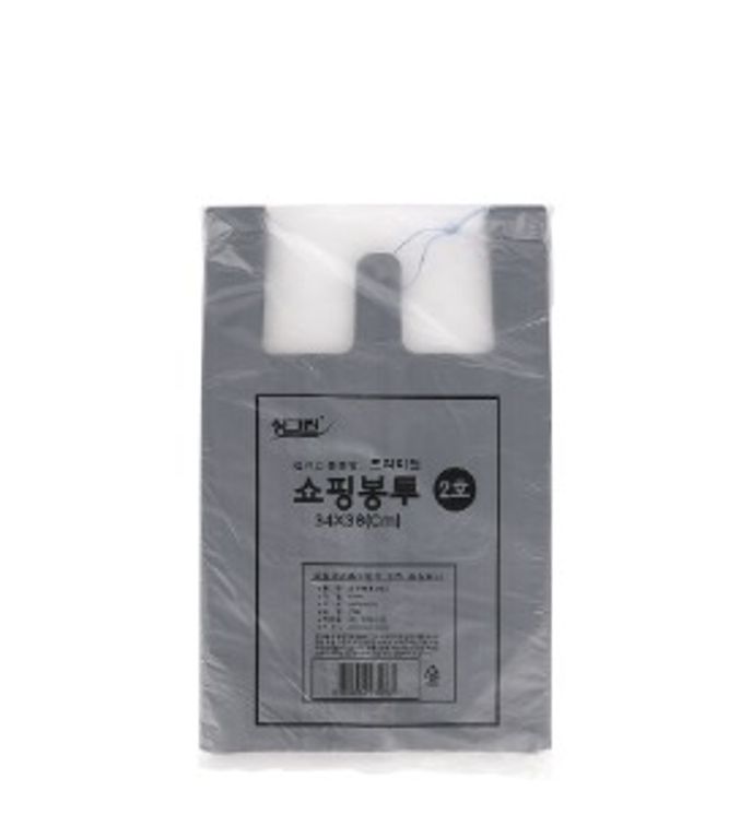 국산 검정 비닐 봉투 봉지 흑색 70매 - 2호
