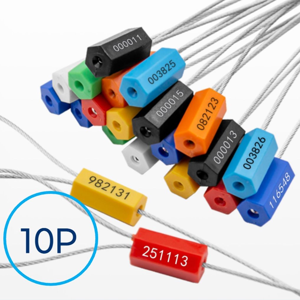 와이어씰 케이블 도난방지 씰 10p 컨테이너씰 타이 봉인씰 보안 잠금